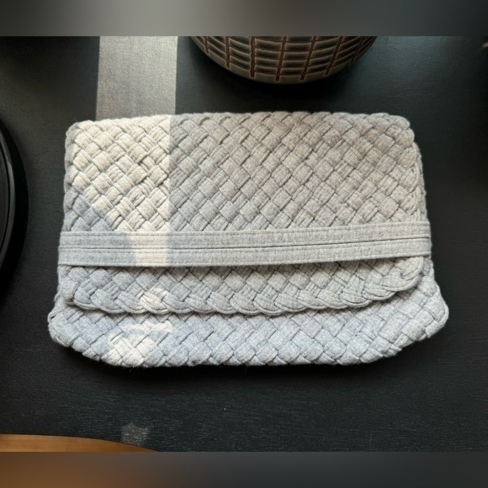 Paula Coles Haiti Gray woven clutch